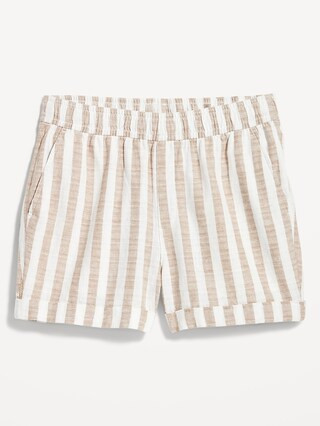 Matching High-Waisted Striped Linen-Blend Shorts for Women -- 3.5-inch inseam | Old Navy (US)
