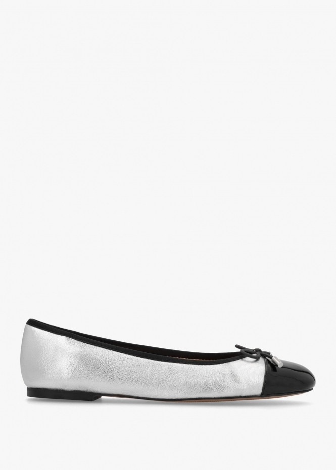 Iball Silver Leather Patent Toe Cap Ballet Pumps | Daniel Footwear (UK)