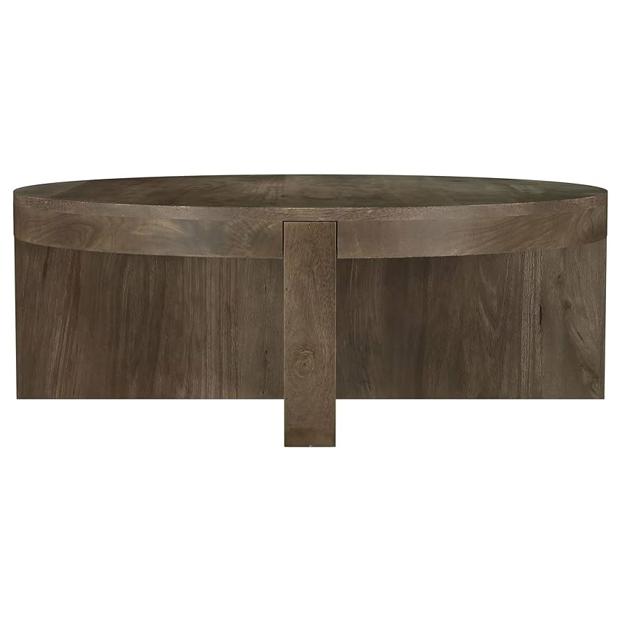 Coaster Home Furnishings - Kinkaid - Mango Wood - Round Coffee Table with Intersecting Base, Thic... | Amazon (US)