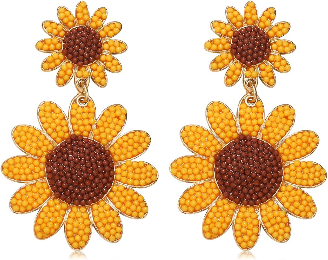 Thanksgiving Earrings for Women Beaded Fall Earrings Cute Turkey Maple Leaf Dangle Earrings Spice... | Amazon (US)