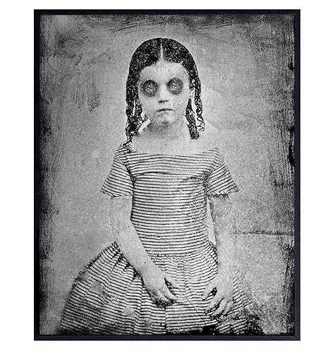 Creepy Vintage Goth Girl Photo - Scary Pictures - Ghost Decor - Gothic Wall Art Decorations - Pag... | Amazon (US)