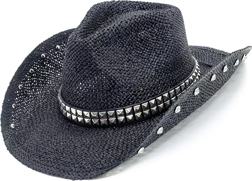 : Old Stone Straw Cowboy Cowgirl Hat for Men/Women