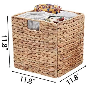 StorageWorks Water Hyacinth Storage Basket, Natural Wicker Storage Baskets, Handmade Woven Basket... | Walmart (US)