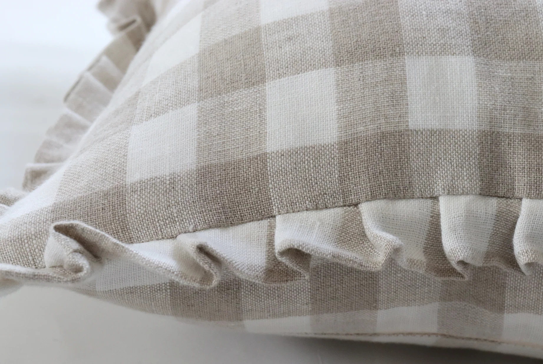 Florence Gingham Ruffle Pillow Cover | Danielle Oakey Interiors INC