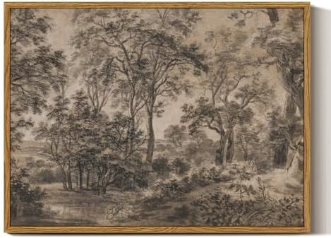 InSimSea Framed Canvas Wall Art, Vintage Wall Decor, Antique Watercolor Country Landscape Paintin... | Amazon (US)