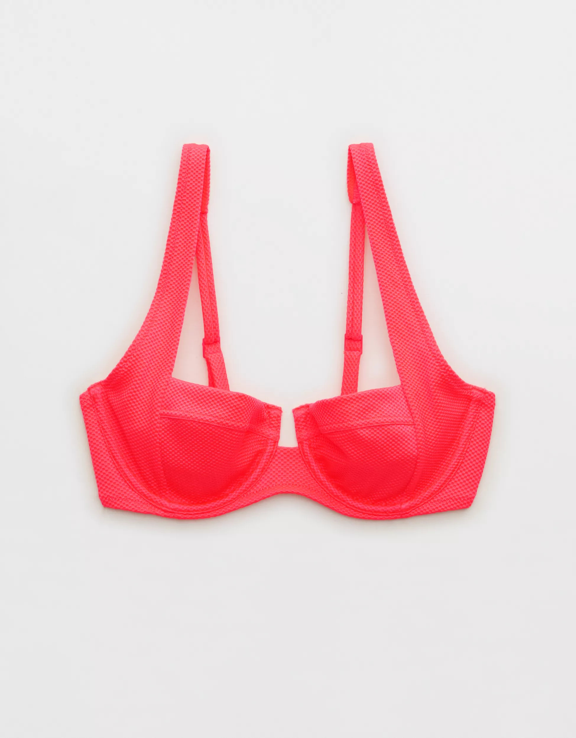 Aerie Shine Pique Wide Strap Unlined Underwire Bikini Top | Aerie