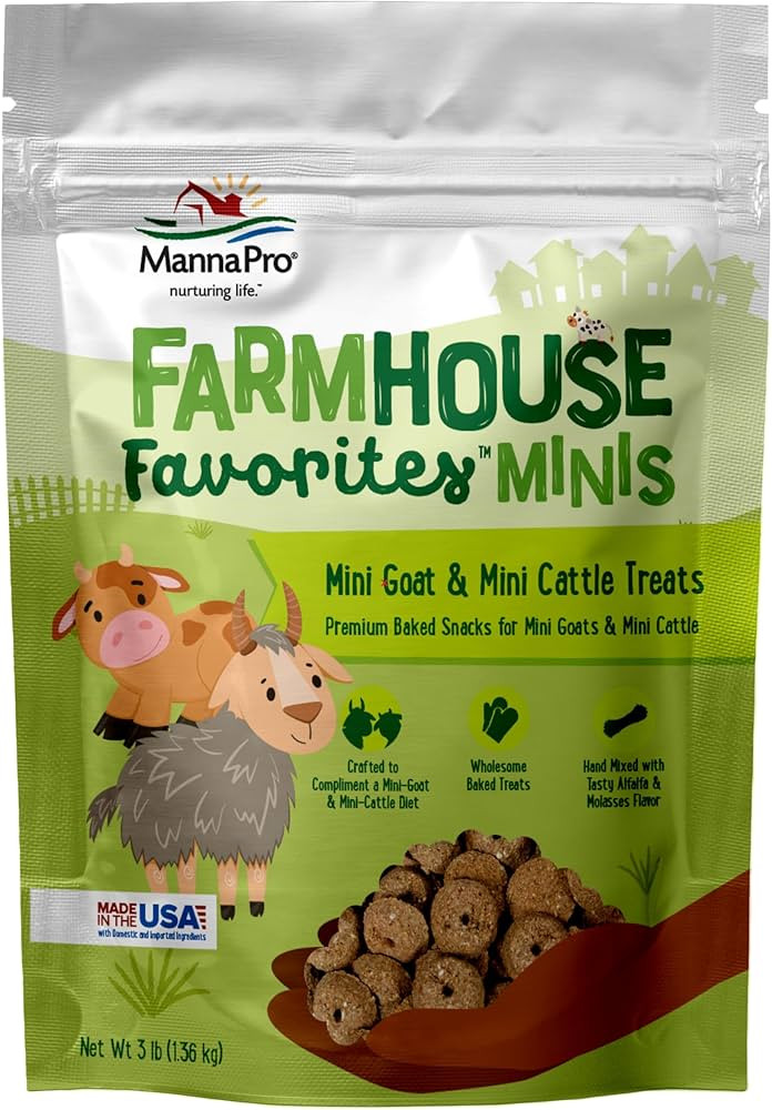 Manna Pro Farmhouse Favorites Mini Goat & Cattle Treats – Premium Baked Snacks for Mini Goats &... | Amazon (US)