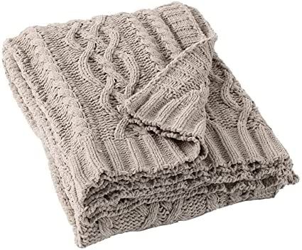 Battilo Light Grey Throw Blanket for Couch, Woven Chenille Knit Throw Blanket Versatile for Chair... | Amazon (US)