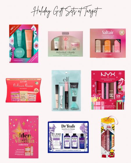 Holiday Gift Sets at Target. Versed, dr teals, Burt’s bees, urban skin rx, nyx, tree hut, salt air, que Bella, elf, stocking stuffers, Christmas, gifts for her

#LTKSeasonal #LTKHoliday #LTKGiftGuide