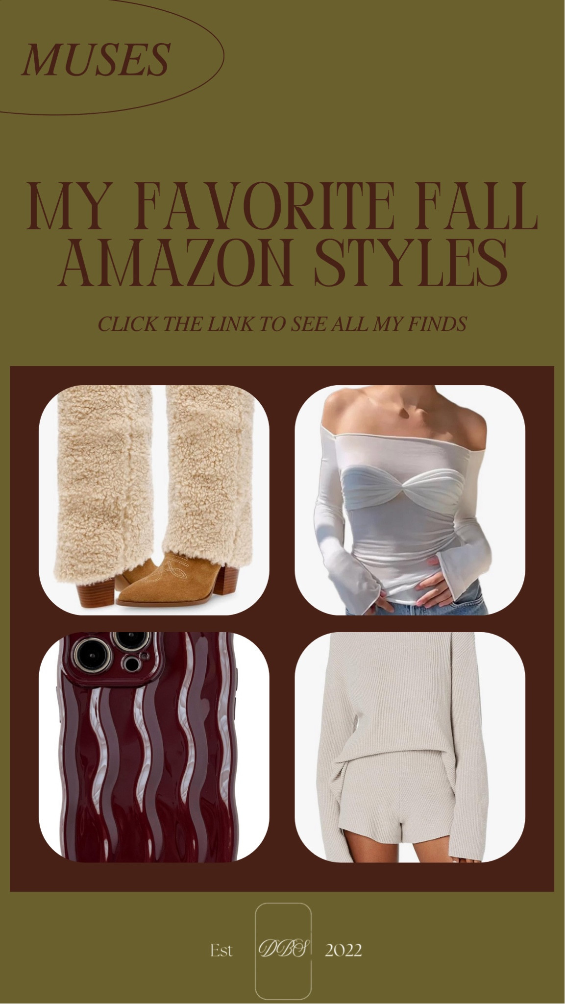 My favorite Amazon styles this fall 🤎

Amazon, Amazon fashion, style trends, phone cases, boots, fur, off the shoulder top, tops, sweater sets 

#LTKStyleTip