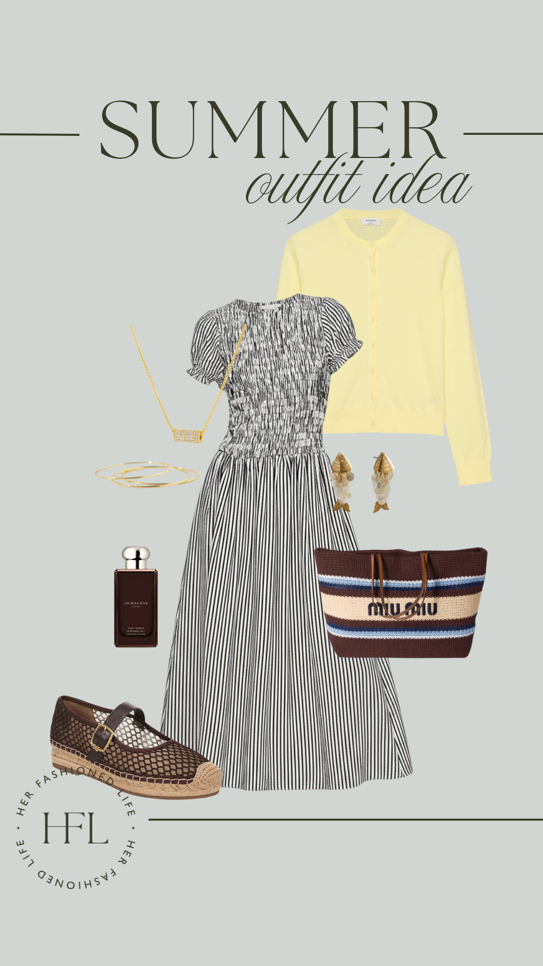 The striped dress and yellow cardigan combo I didn't know I needed. Use discount code HFL20 for 20% off $100+ orders. #anthropologie #anthrostyle #summeroutfit #outfitidea #summerfashion #ootd 

 #LTKootd #LTKOver40 #LTKPetite