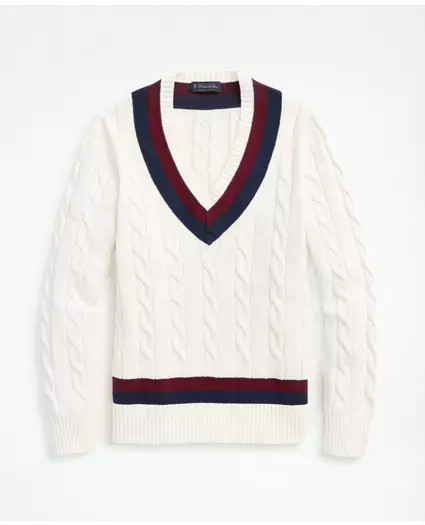 Vintage-Inspired Tennis V-Neck Sweater in Supima® Cotton | Brooks Brothers