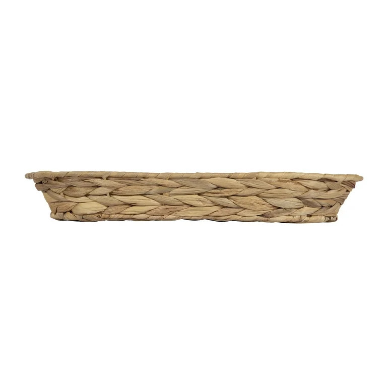 Design Ovation 7.25” x 16” Natural Tan Woven Oval Centerpiece Tray in Water Hyacinth Material | Walmart (US)
