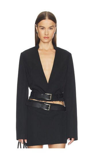 Jade Cropper Cropped Blazer in Black. - size 36 | Revolve Clothing (Global)