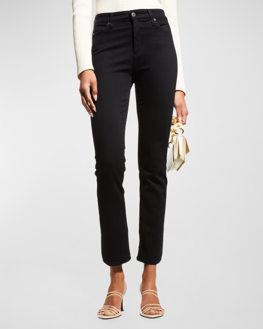 Mari High-Rise Slim Straight Jeans | Neiman Marcus