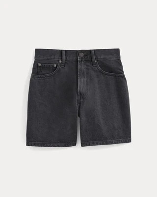 Everlane Way-High� A-Line Denim Short In Washed Black, Size 25, Cotton | Everlane