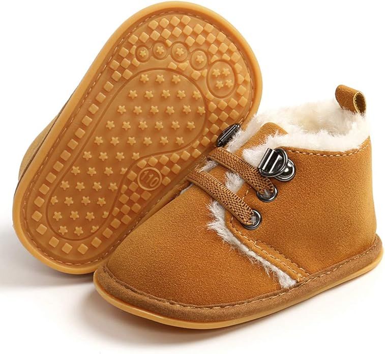 Timatego Newborn Baby Boys Girls Cozy Fleece Booties with Grippers Stay On Slipper Socks Infant T... | Amazon (US)