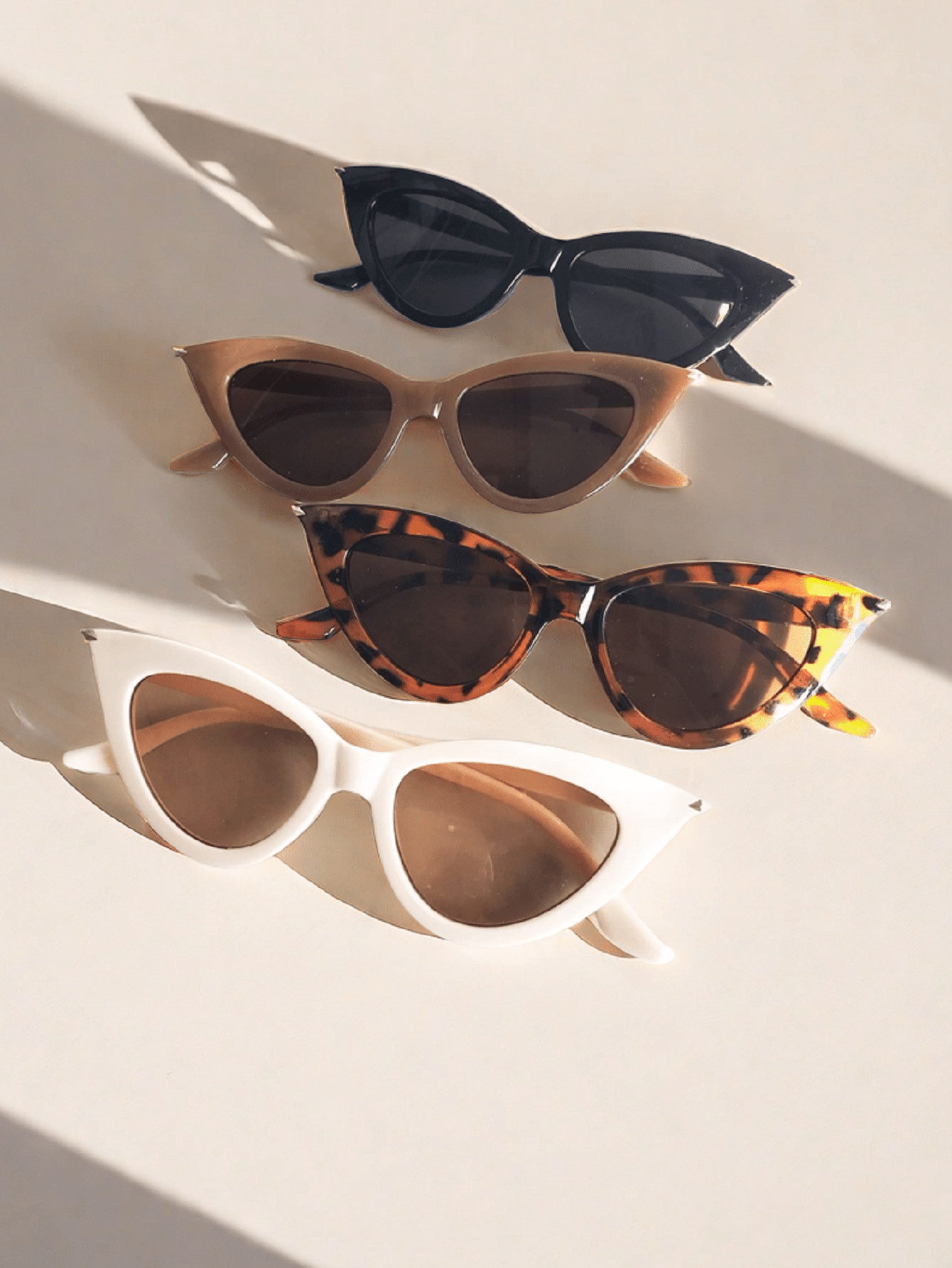 4pcs Unisex Trendy Spike Triangle & Cat Eye Designed Retro Sunglasses For Street Style Party Boho | SHEIN