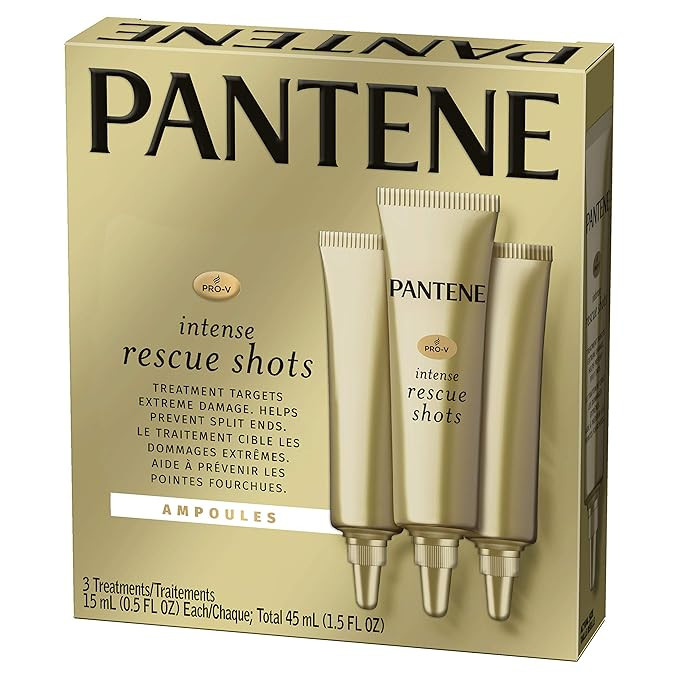 Pantene Rescue Shots Hair Ampoules Treatment, Pro-V Intensive Repair of Damaged Hair, 1.5 Fl Oz (... | Amazon (US)