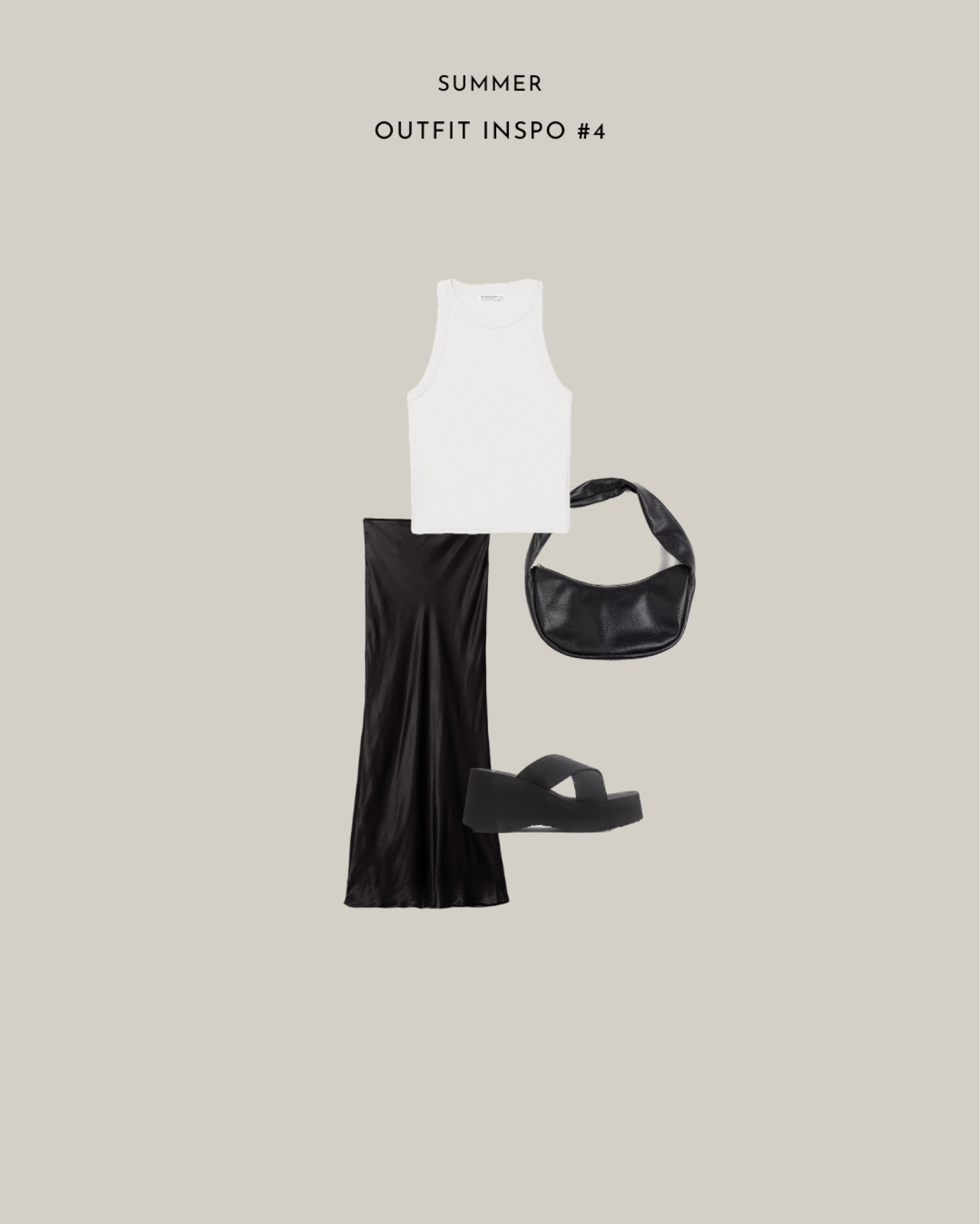 summer outfit inspo #4

white racerback tank top, black satin skirt, small shoulder bag, chunky platform sandals 

#LTKsummer #LTKeurope #LTKstyletip