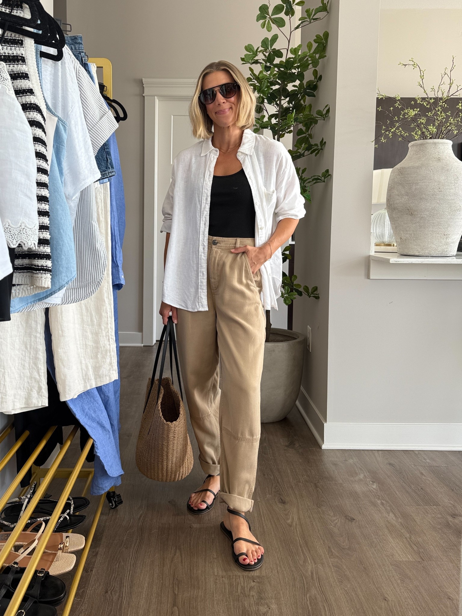 Wearing 0 chino pants, small tank, small linen shirt, sandals tts

#LTKStyleTip #LTKFindsUnder50 #LTKFindsUnder100