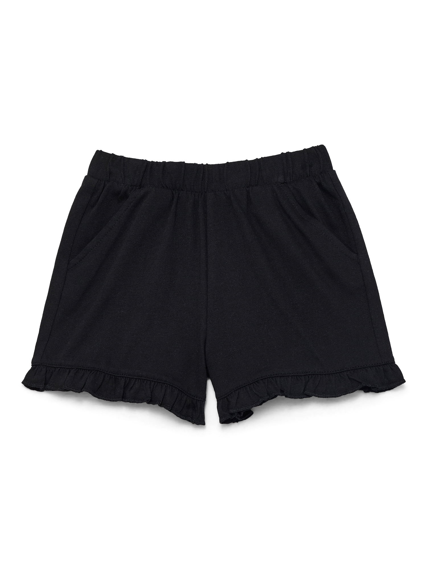 Wonder Nation Toddler Girls Ruffle Hem Shorts, Sizes 18M-5T | Walmart (US)