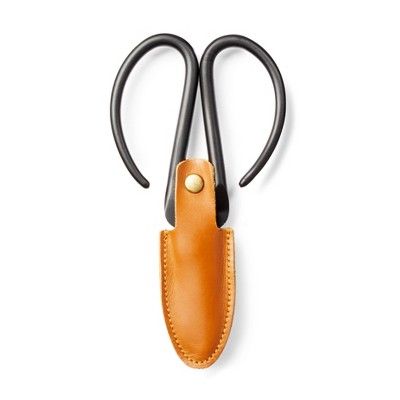 6" Garden Shear with Leather Pouch Black/Brown - Hilton Carter for Target | Target
