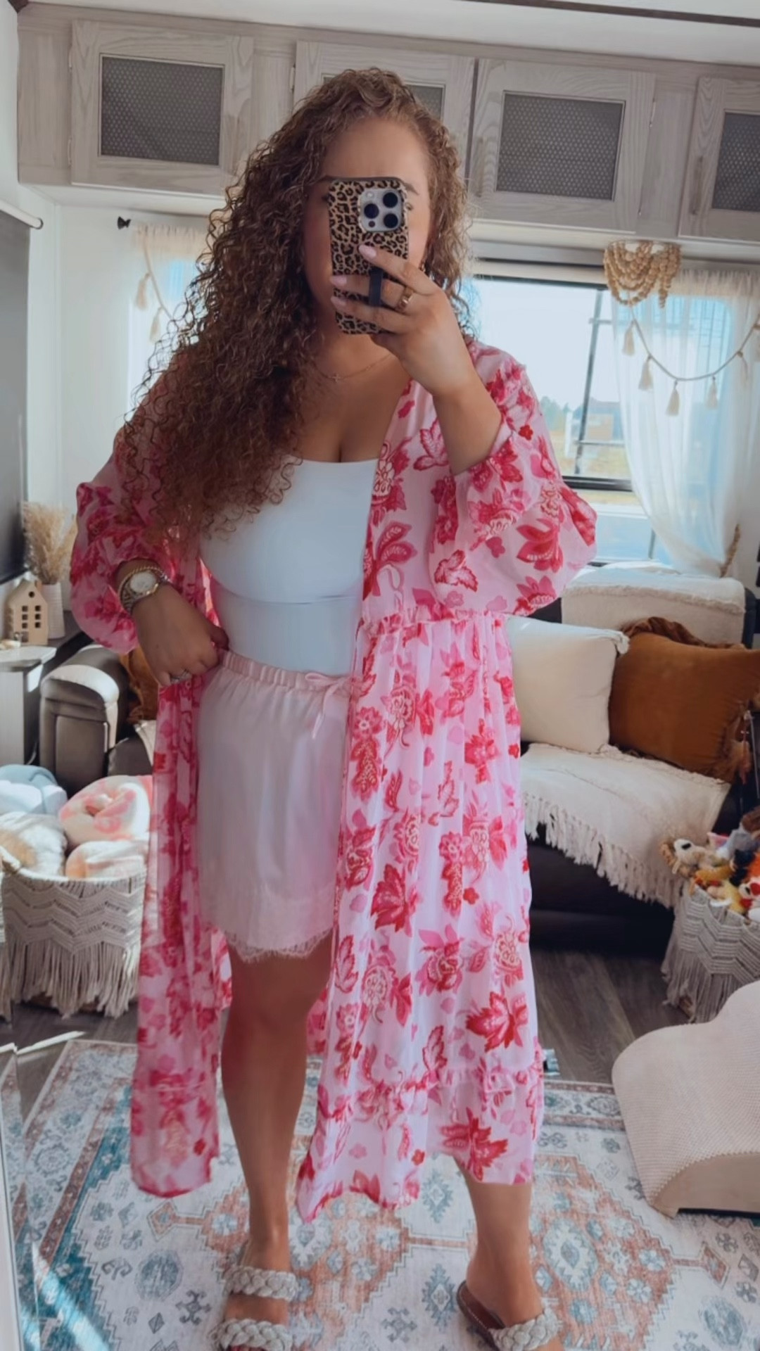 This combo is giving soft + fun vibes 💖 The floral kimono instantly elevates a simple tank + shorts outfit🌸✨ spring outfit | summer outfit | feminine outfit | girly outfit | amazon fashion | amazon outfit | pink floral kimono | printed kimono outfit | white tank outfit | basic tank outfit | pink lace shorts | lace shorts outfit | casual chic outfit | soft girl aesthetic | brunch outfit | date outfit | weekend outfit | warm weather outfit | comfy chic | everyday outfit | braiding sandals outfit | bling sandals | sparkly sandals | boho summer outfit | easy outfit idea | mom outfit | travel outfit | colorful outfit | affordable fashion | amazon finds

#LTKFestival #LTKdayinmylife #LTKgrwm