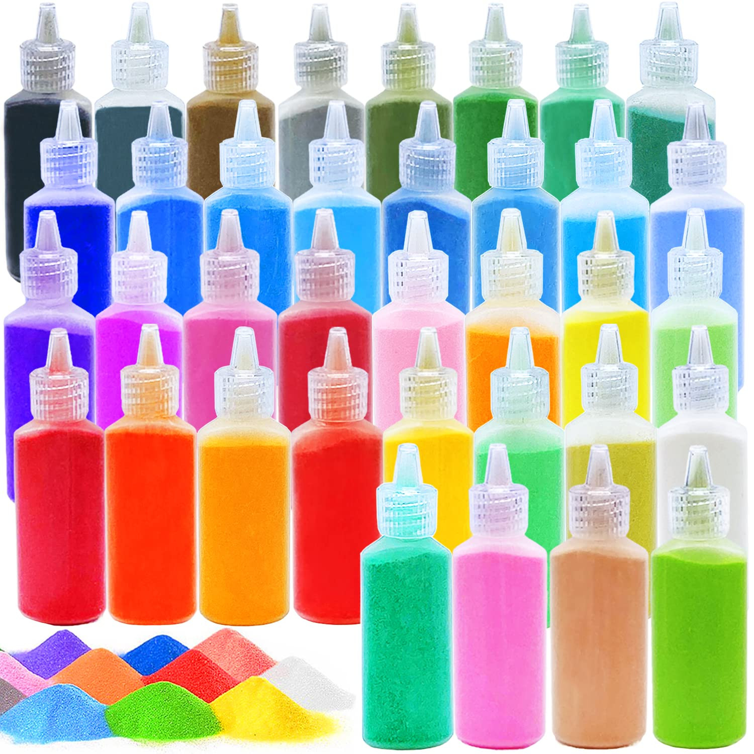Guuozzli 36 PCS Art Sand Kit, DIY Scenic Sand Painting & Wedding Decoration Bottles | Amazon (US)