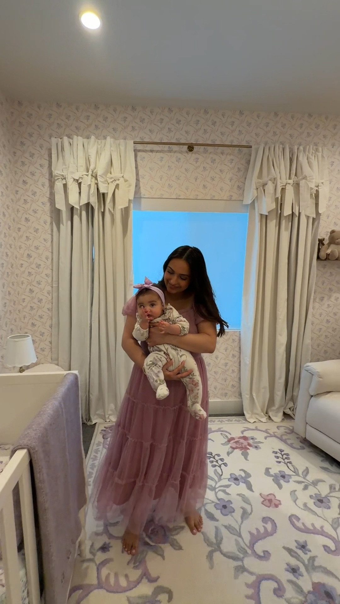 Our last baby girls nursery 🥹 Bittersweet moment! Think feminine and whimsical. Everything is from Pottery Barn Kids! 

#LTKHome #LTKBaby