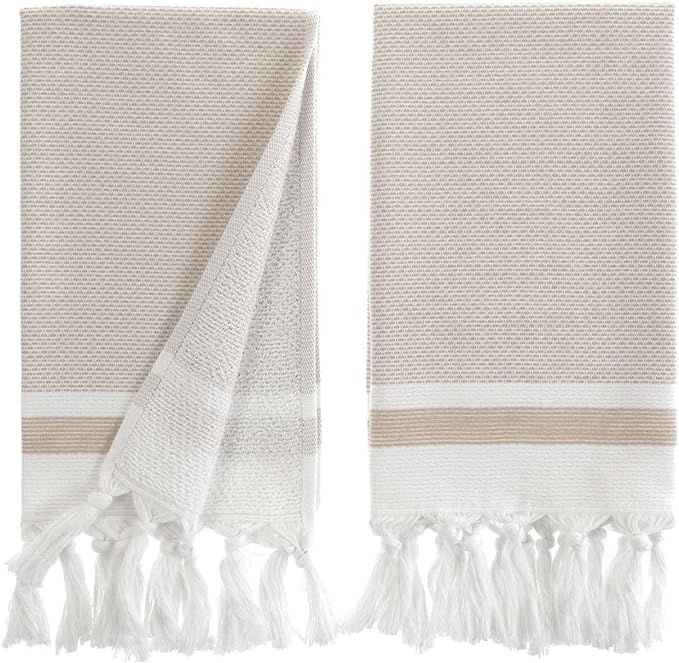 sea me at home Turkish Hand Towels for Bathroom, Kitchen Towels Decorative Set of 2, Luxury Turki... | Amazon (US)