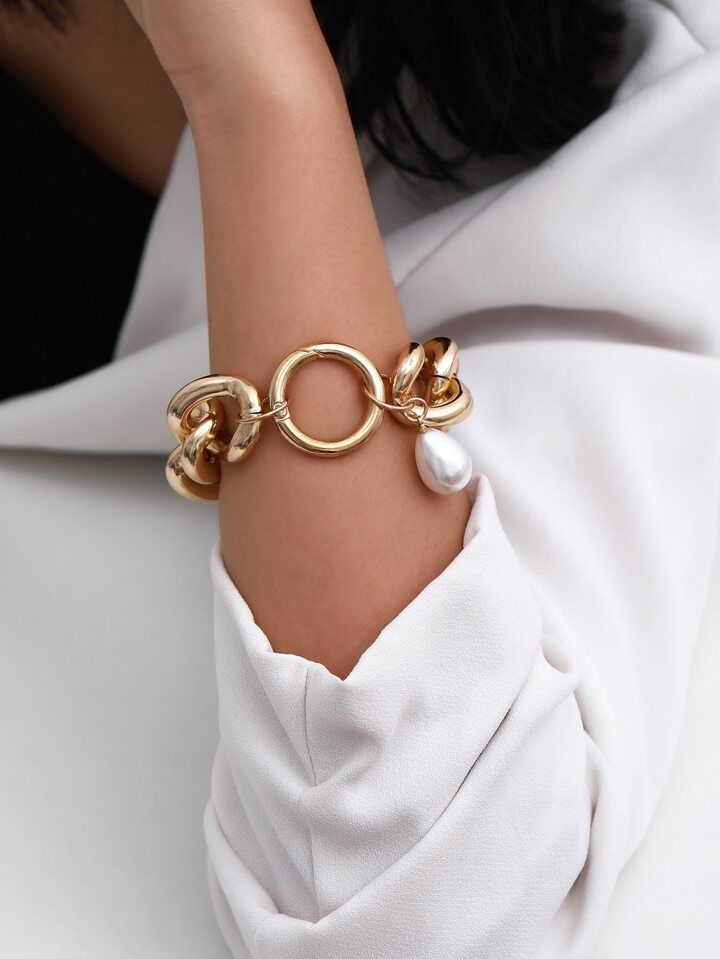 Faux Pearl Decor Chain Bracelet | SHEIN