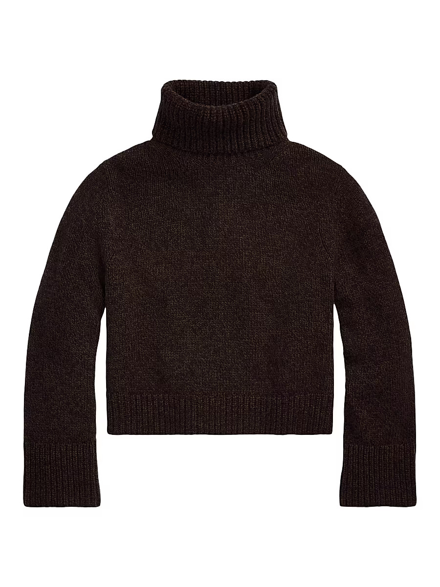 Women's Wool-Cashmere Turtleneck Sweater - Dark Brown Marl - Size XS | Saks Fifth Avenue