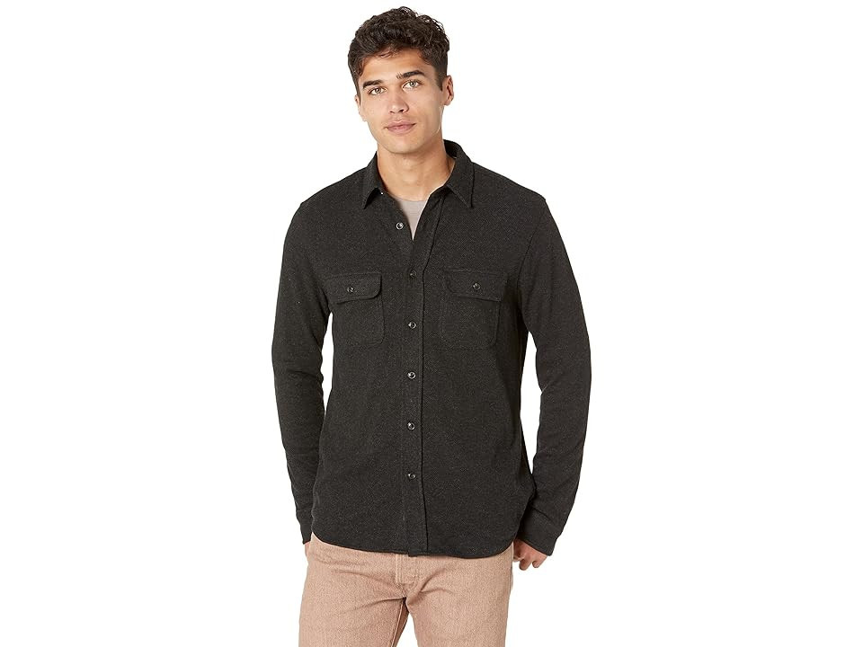 Faherty Legend Sweater Shirt Men's Clothing Heathered Black Twill : XL, Polyester/Viscose/Elastane | Zappos