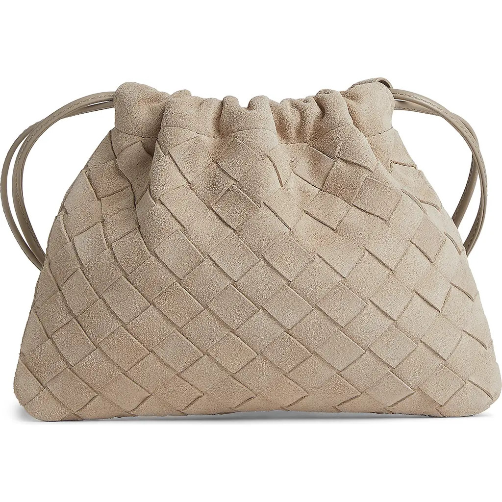 Bottega Veneta Small Dustbag Intrecciato Suede Bag in 9615 Ecru-Gold at Nordstrom | Nordstrom
