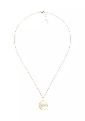 Belk & Co Diamond Accent Disk Pendant with 18" Cable Chain in 10K Yellow Gold | Belk