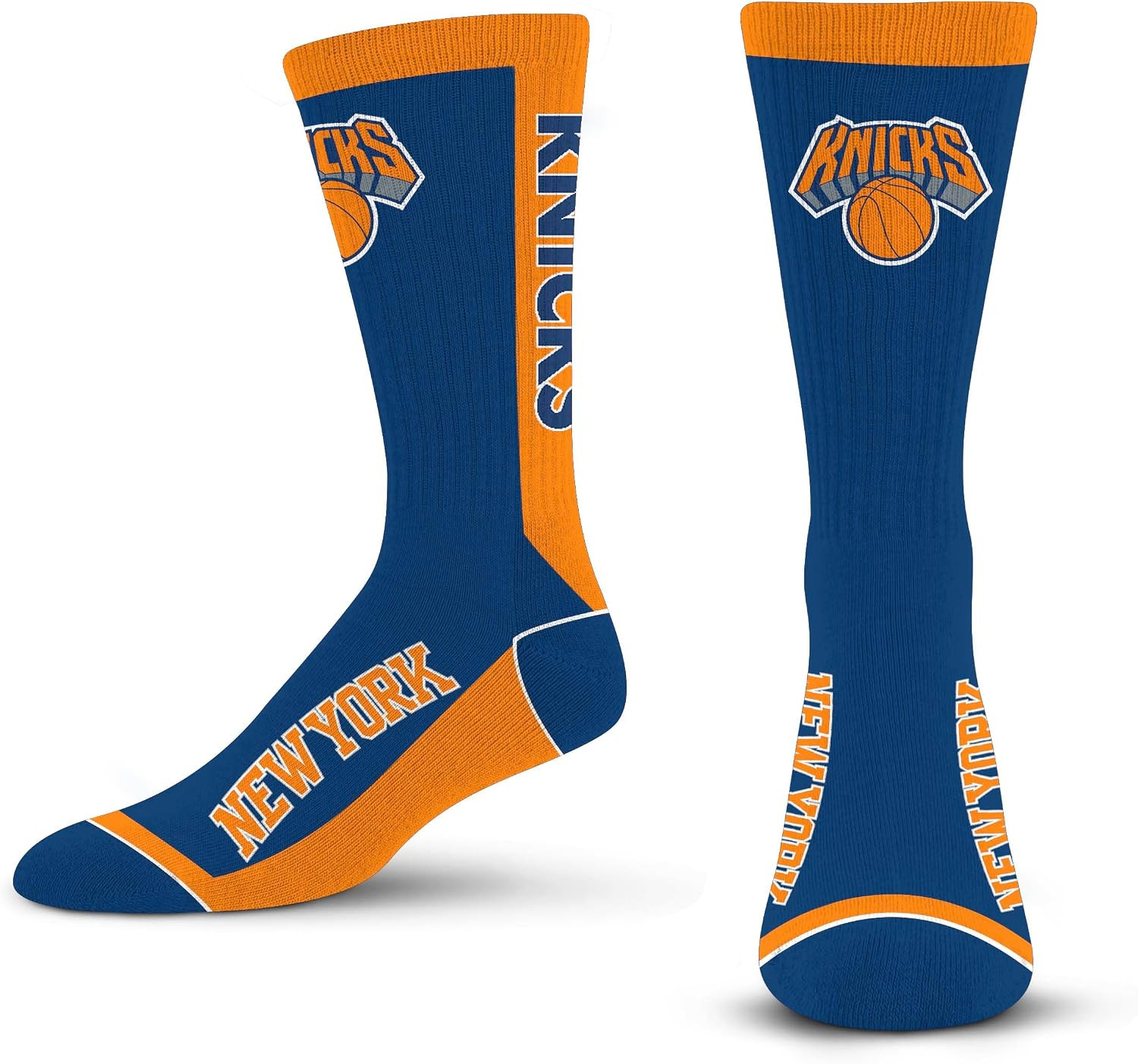 For Bare Feet NBA New York Knicks MVP Crew Socks, Adult Large | Amazon (US)