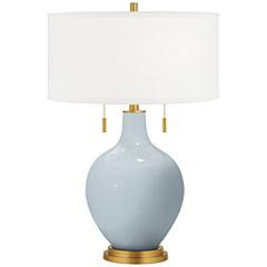 Color Plus Toby Brass 28" Take Five Blue Glass Table Lamp | www.lampsplus.com | Lamps Plus