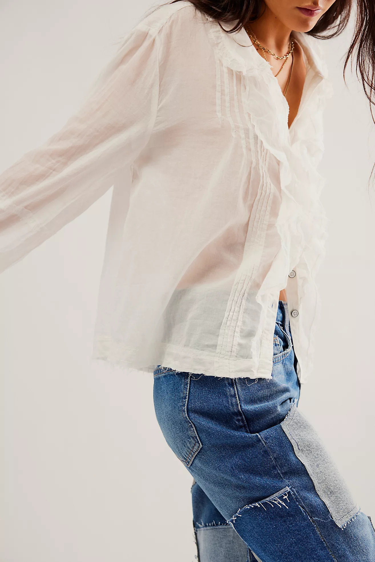 We The Free Savannah Ruffle Buttondown | Free People (Global - UK&FR Excluded)