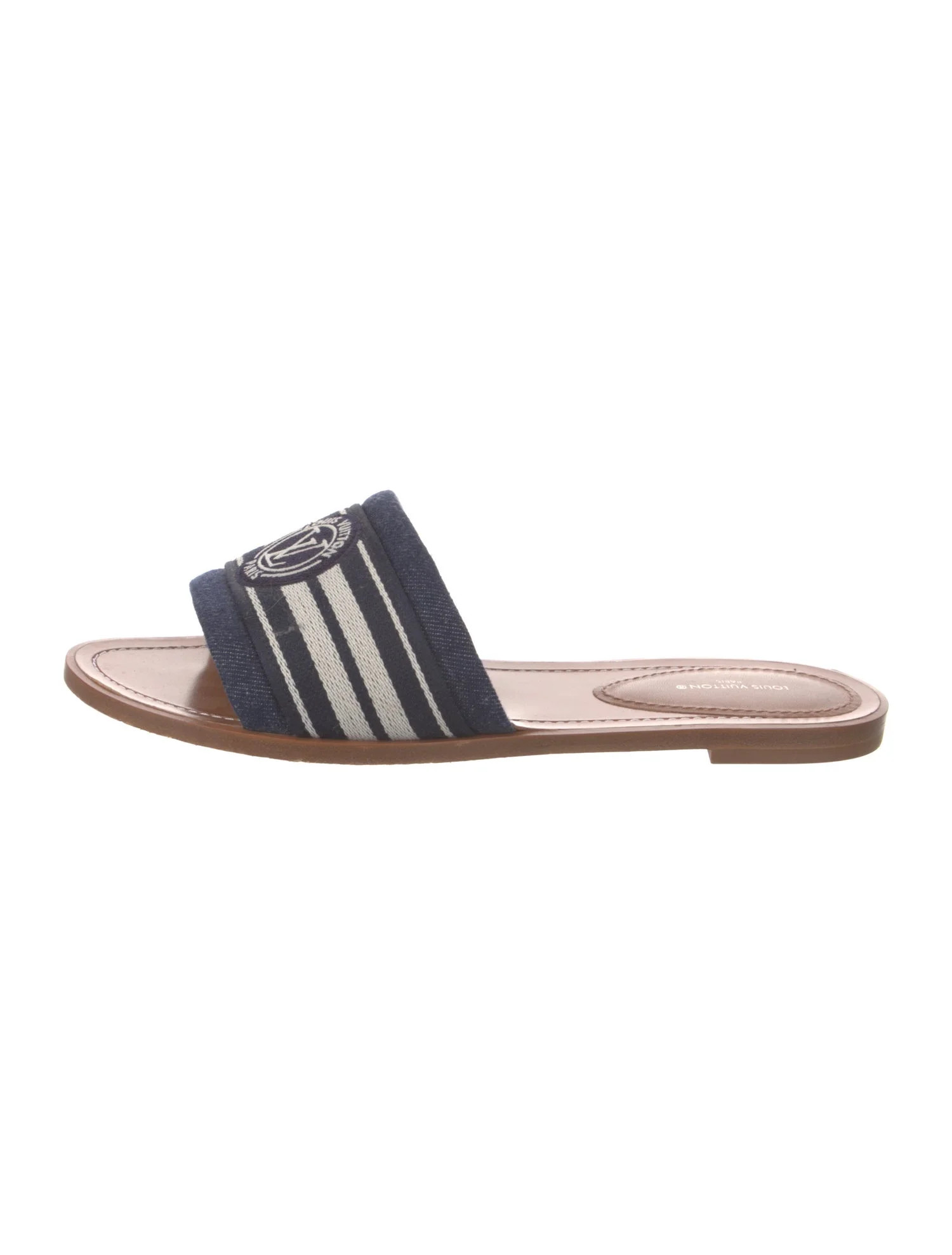 LV Monogram Denim Slides | The RealReal