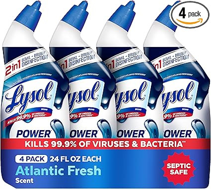 Lysol Toilet Bowl Cleaner, Max Strength Bathroom Cleaning Supplies, Toilet Bowl Cleaner Clinging ... | Amazon (US)