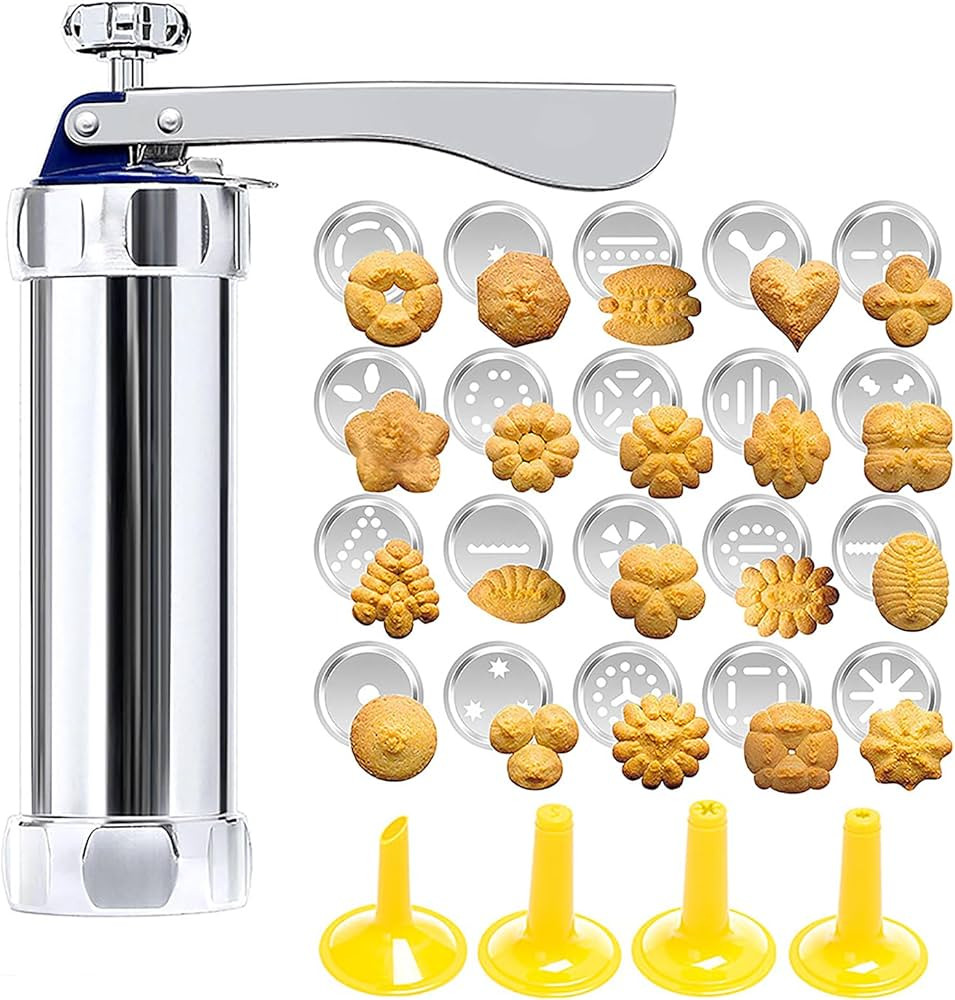 Suuker Cookie Press, Cookie Press Gun Aluminum Alloy with 4 Piping Tips and 20 Cookie Discs, Cook... | Amazon (US)