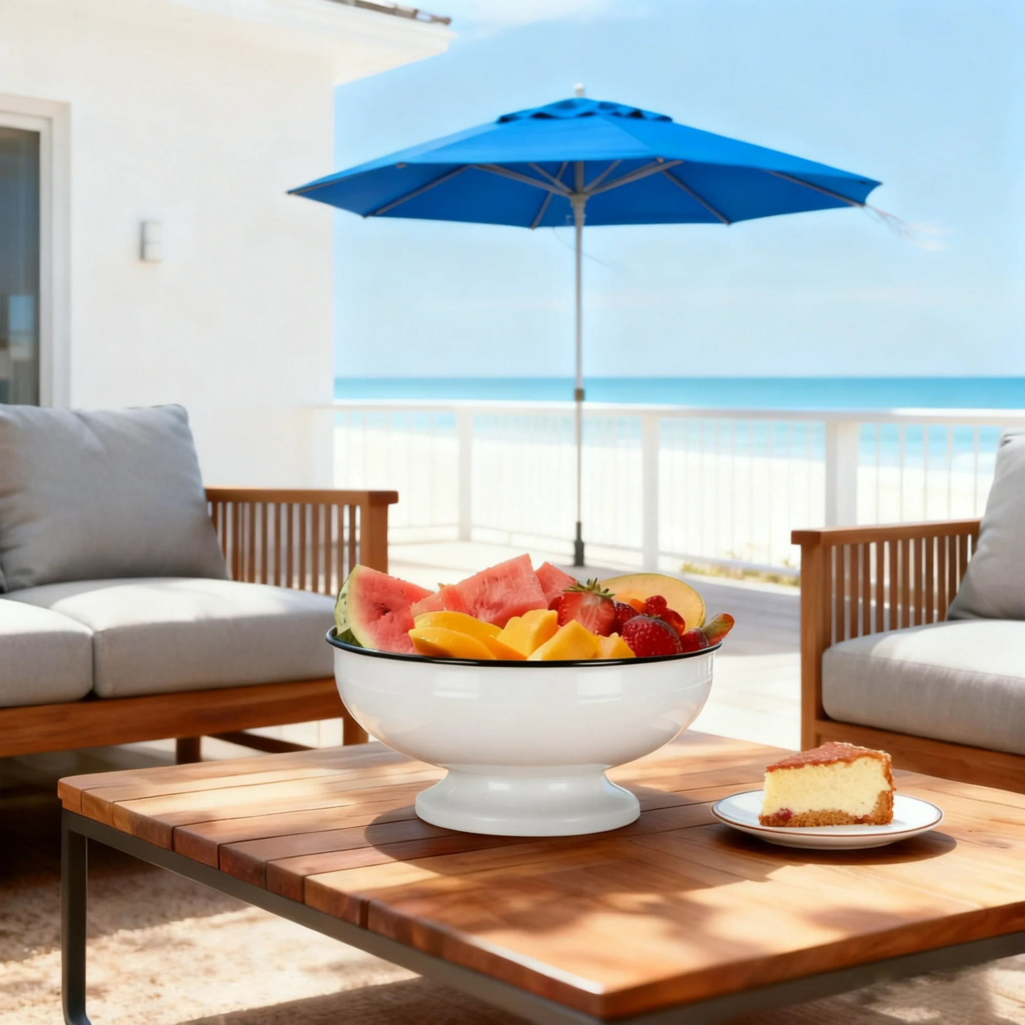 Hometrends White Footed Serving Bowl,Dia.11.73" | Walmart (CA)