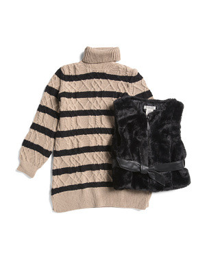 Girls Long Sleeve Sweater Dress With Vest | Little Girl Dresses | Marshalls | Marshalls