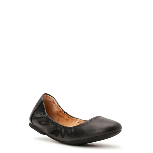 Time and Tru Women's Scrunch Ballet Flats, Wide Width Available | Walmart (US)
