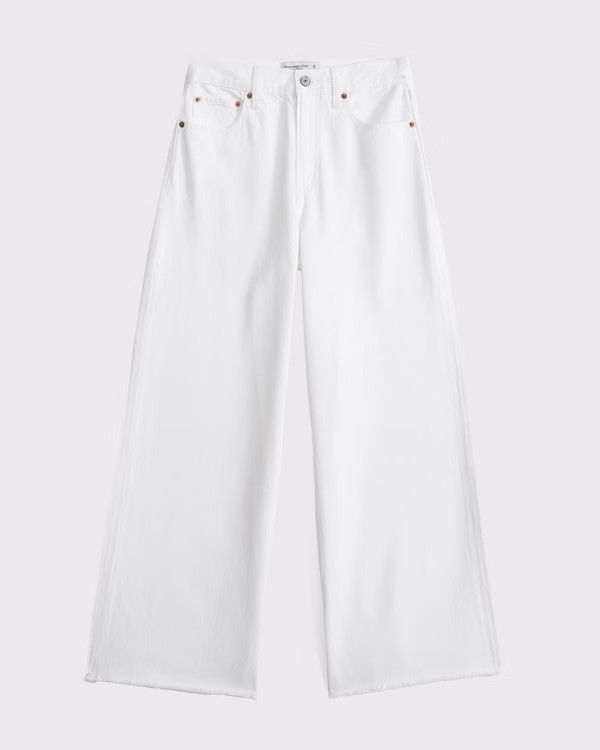 Women's High Rise Cropped Wide Leg Jean | Women's Bottoms | Abercrombie.com | Abercrombie & Fitch (US)