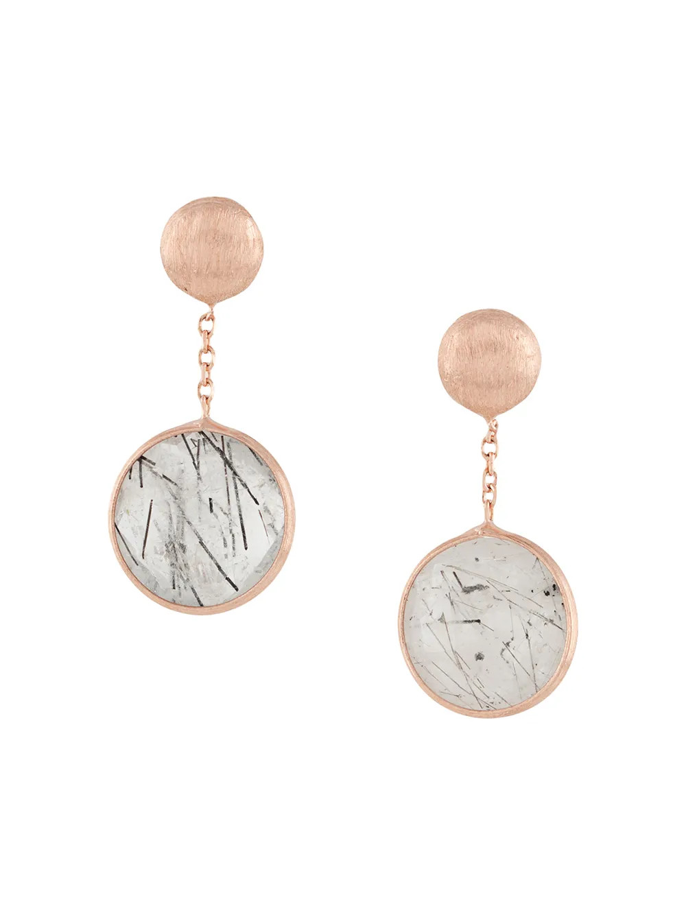 14kt rose gold round Kensington double drop earrings | Farfetch Global