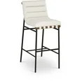 Meridian Furniture Burke Cream Vegan Leather Bar Stool | Walmart (US)
