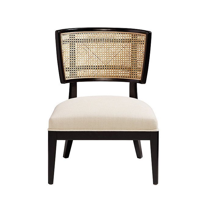 Colton Caned Back Linen Upholstered Klismo Side Chair | Ballard Designs, Inc.