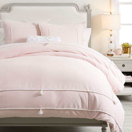 Chambray Tassel Duvet Cover & Sham | Pottery Barn Teen